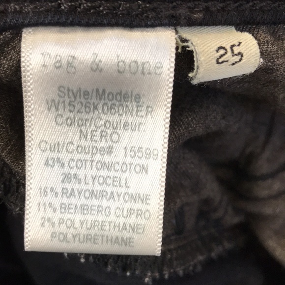 rag & bone jeans sz 25 black low rise cut 15599 Color: Nero Cotton blend - Picture 10 of 10